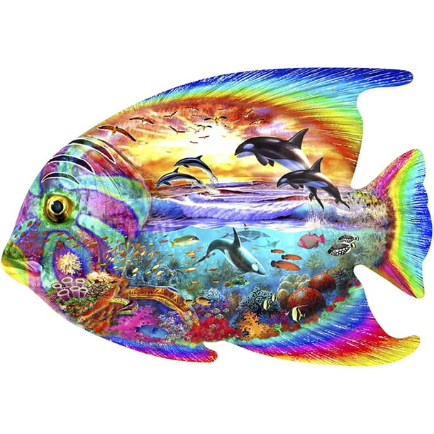 Fish 5D DIY Round Full Drill Diamond Painting Embroidery Cross Stitch Kits
